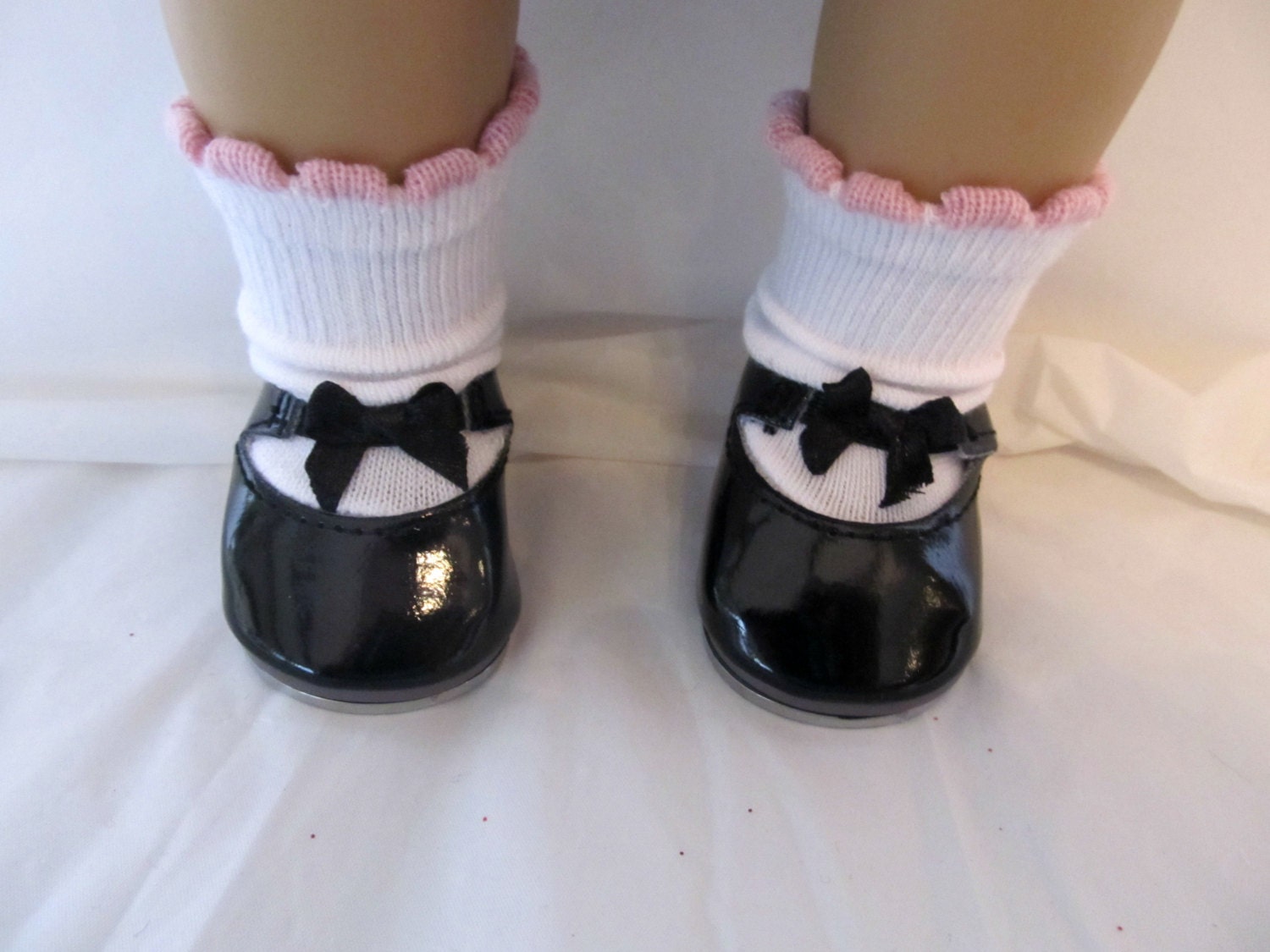 American Girl _ 18 in Doll TAP SHOES _ Black with METAL Taps