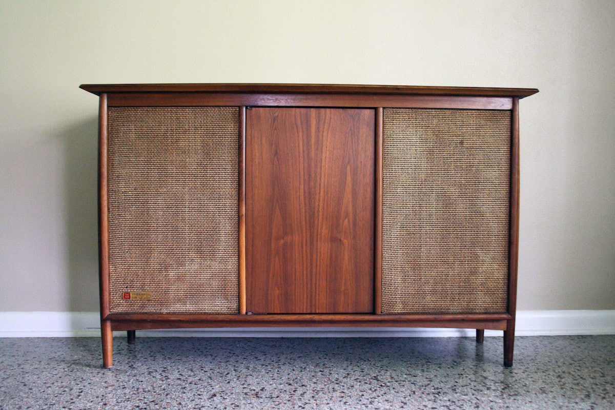 SALE Mid Century Stereo Console Conversion Vintage Media