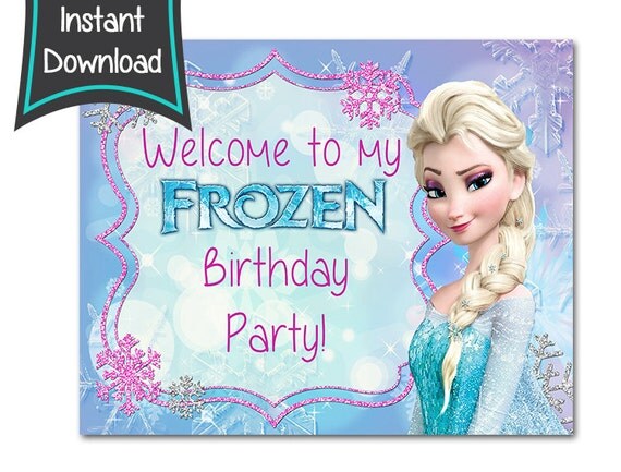 Items similar to Frozen Birthday sign - Frozen printables - 8x10 ...