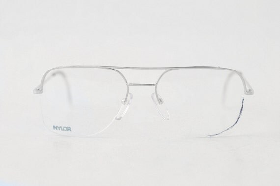 Vintage Essilor Nylor Half Rimless Eyeglasses Unisex Light 0613