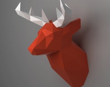 Downloadable  DIY template del. mo Trophy  deer template Deer  papercraft papercraft  Head 3D