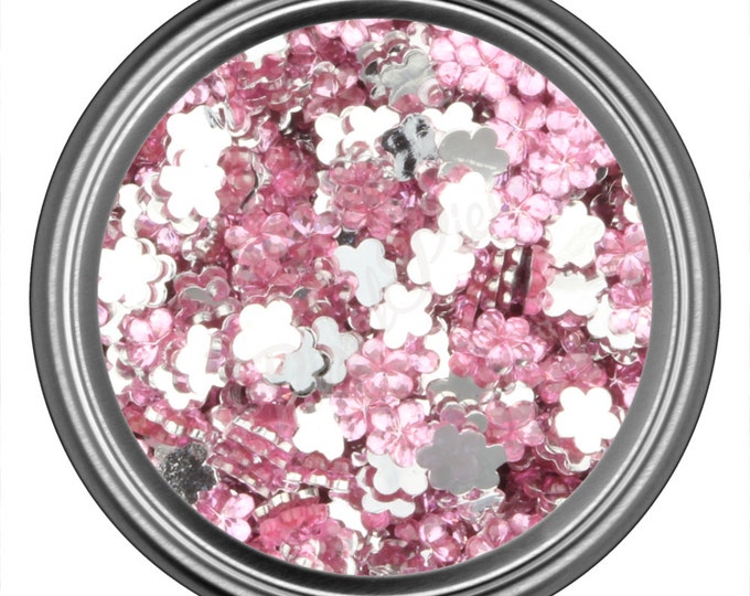 Light Pink Flower Rhinestone Gems Flat Back Face Art Nail Art Scrapbook Phone Decoration 3mm