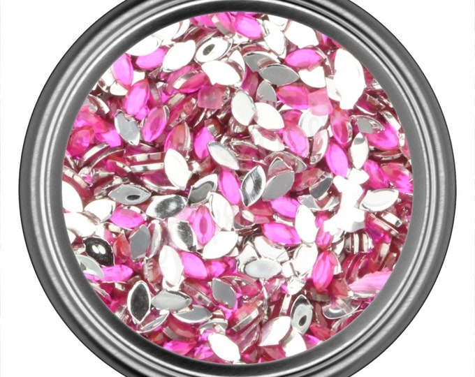 Dark Pink Oval Rhinestone Gems Flat Back Face Art Nail Art Scrapbook Phone Decoration 3mm