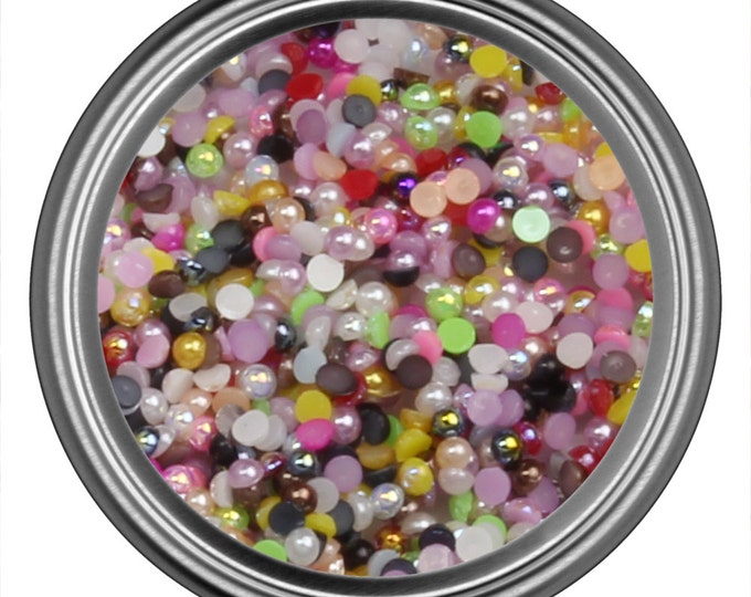 Mix Half Pearl Gems Flat Back Face Art Nail Art Scrapbook Phone Decoration Cabochon 2mm 3mm 4mm 5mm 6mm 8MM