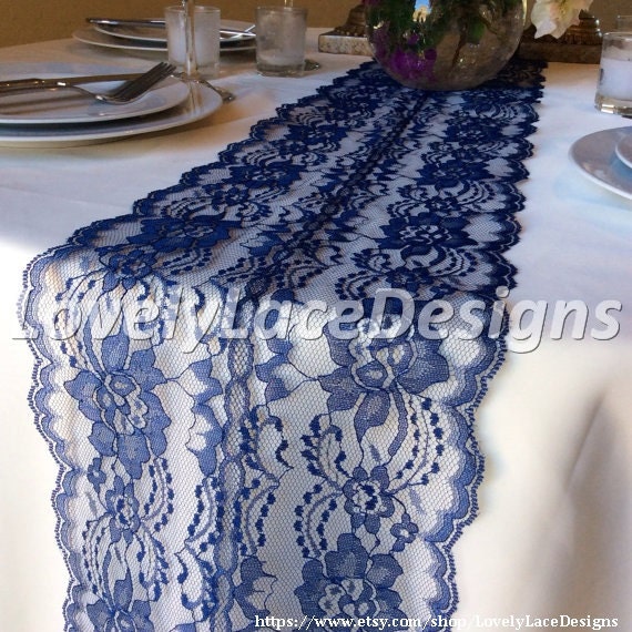 12ft20ft Navy Blue Table Runner8in by LovelyLaceDesigns on Etsy