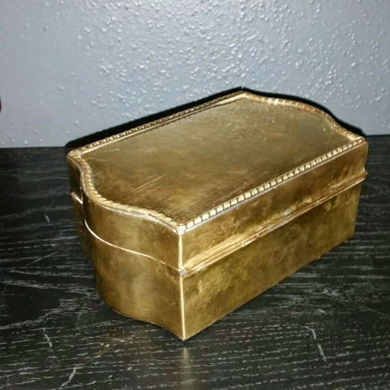 Vintage Solid Brass Box With Hinged Lid by DecadentTreasure