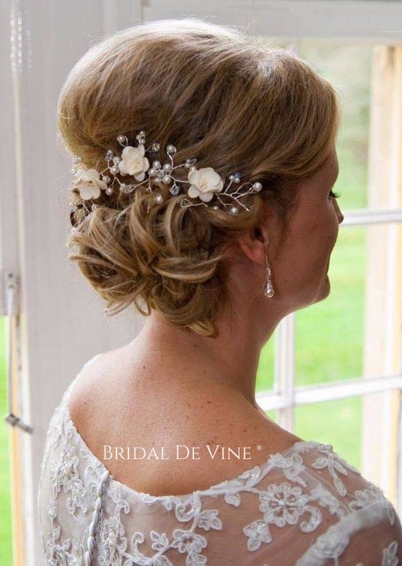 Mulberry Flower Hair Vine - Hair Up Bun - Bridal Hair 