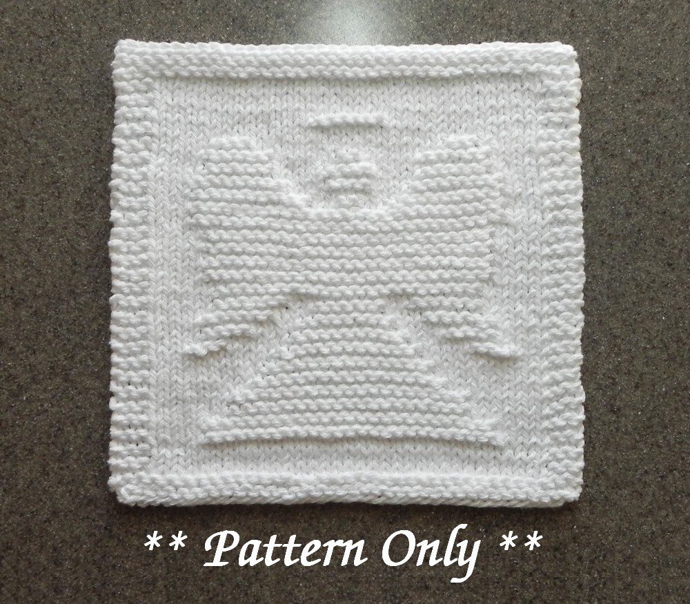 ANGEL Knitting Dishcloth Pattern PDF Instant Download