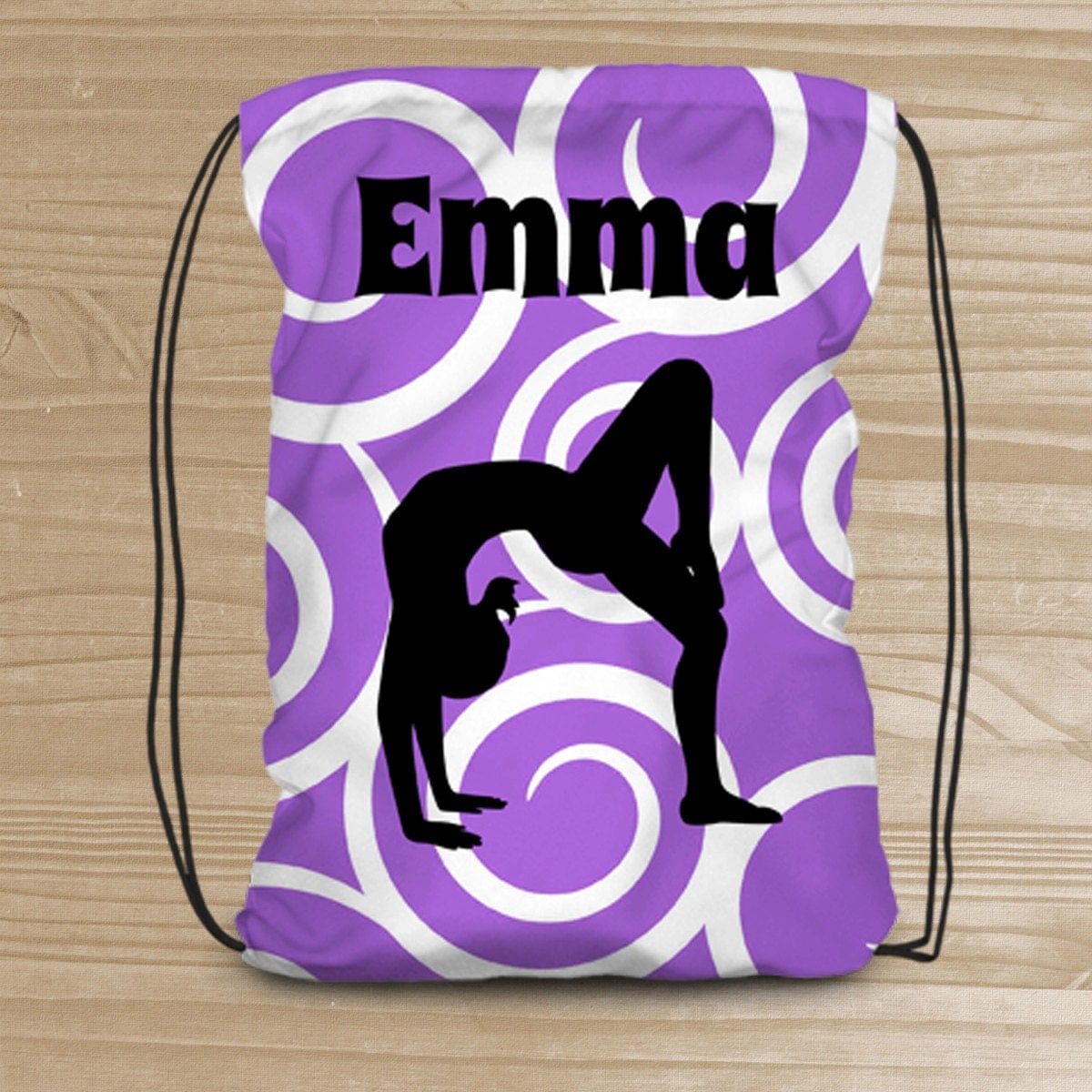 Personalized Drawstring Backpack Gymnastics Backpack for