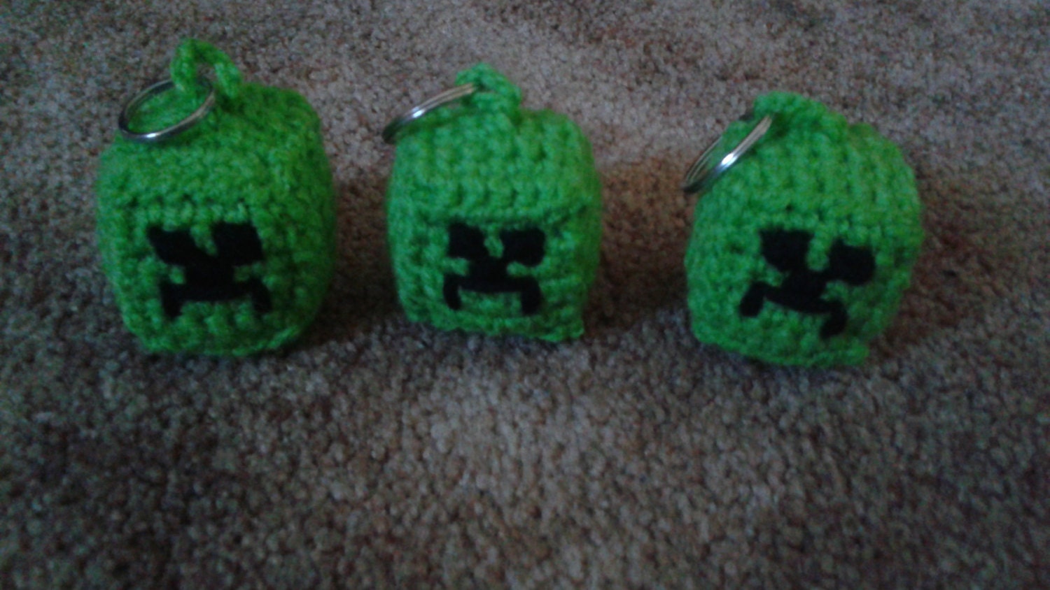 Minecraft Keychain Crochet by HoneyDsCreations on Etsy