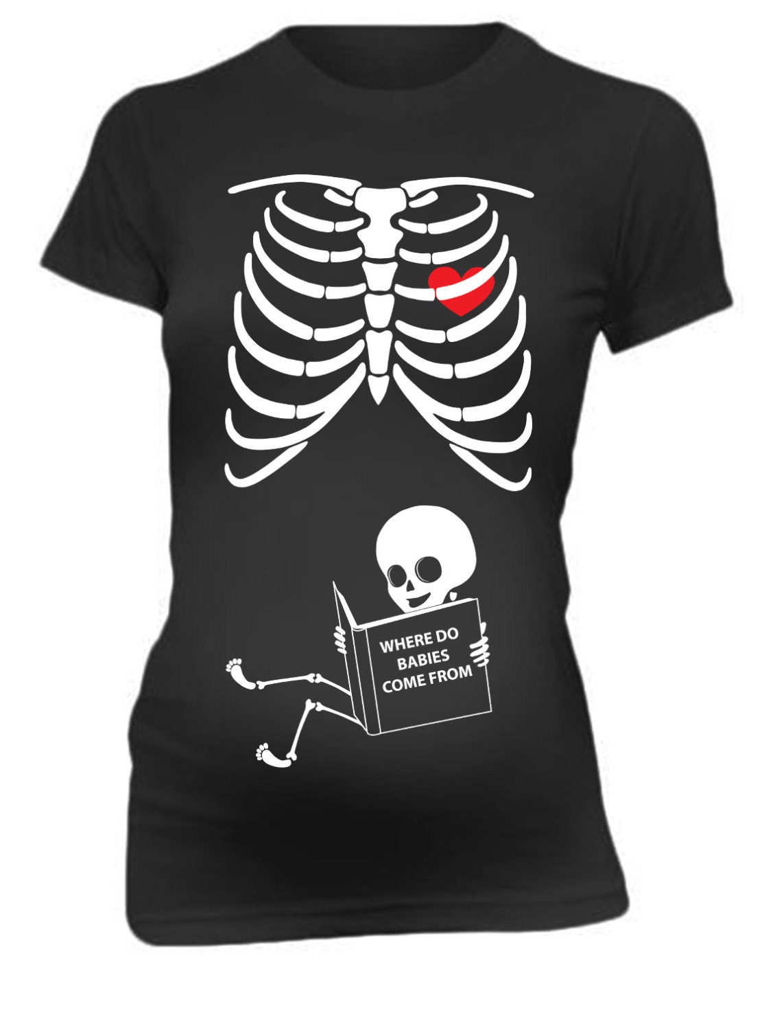 Pregnancy Tshirt Skeleton Baby Funny Maternity Tee Shirt