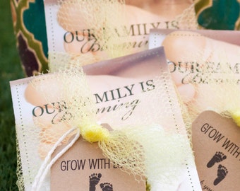 Personalized Favor Tags 2.5Lx1.8w'', Baby Girl Shower tags, Thank You tags, Favor tags, Gift tags, Rustic Tag, baby shower let love grow
