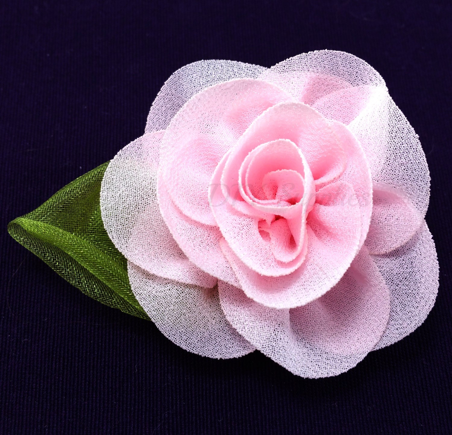 Light pink rose fabric flower Rosette flower for headbands