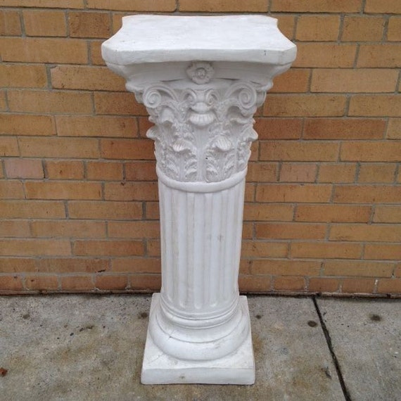 Roman Corinthian Column Plant StandWhite Plaster ColumnWhite