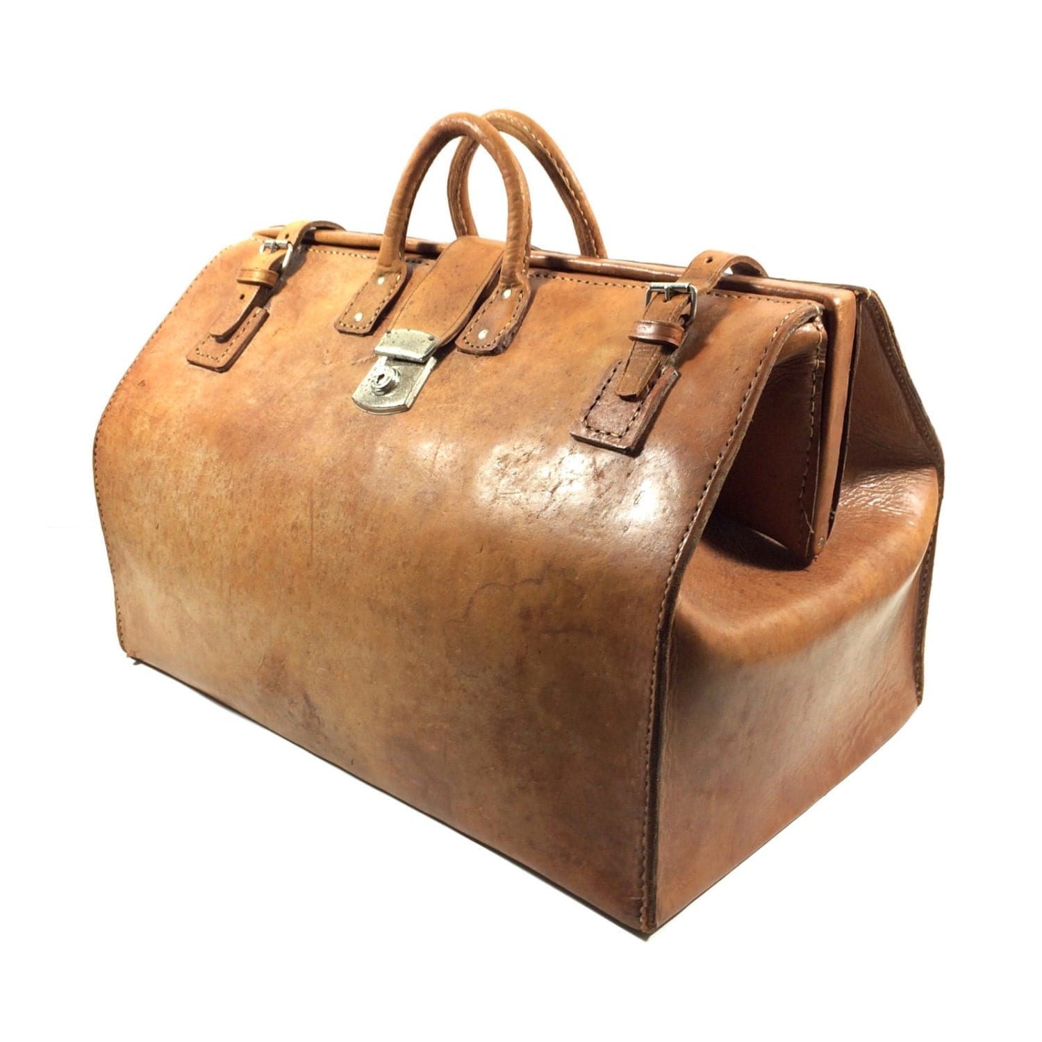 Large 20 Vintage Doctor's Medical Leather Bag