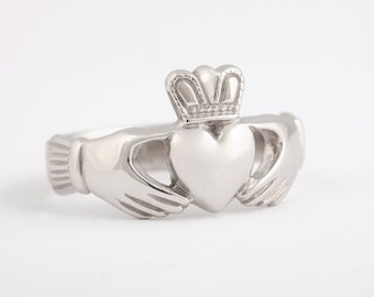 Claddagh Ring - Sterling Silver - Traditional Irish Friendship Ring - Wedding Ring, Engagement Ring - Ready to Ship Size 9 - Promise Ring