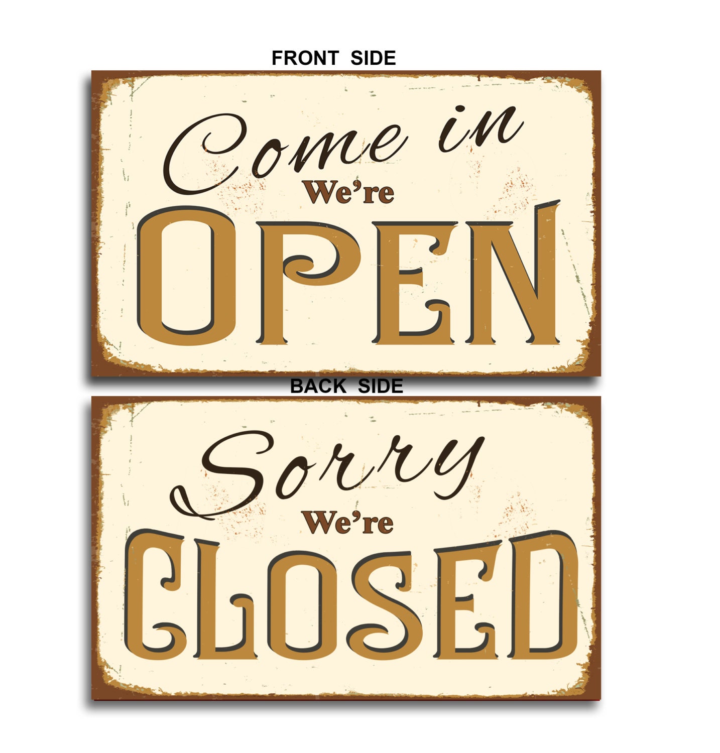 Open Closed Sign Vintage style Open Closed SignCome In