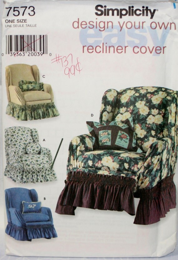 Simplicity 7573 Recliner Slipcover and Pillows by PatternDepot