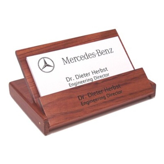 Rosewood Folding Business Card Holder Personalized By