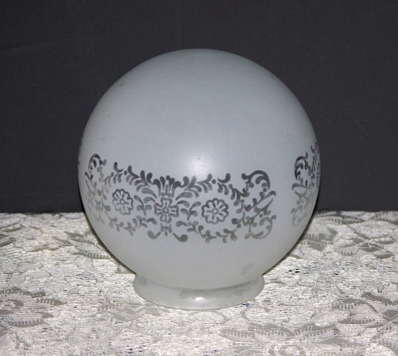 Glass Round Frosted Lamp Shade for Chandelier by SuzsCollectibles