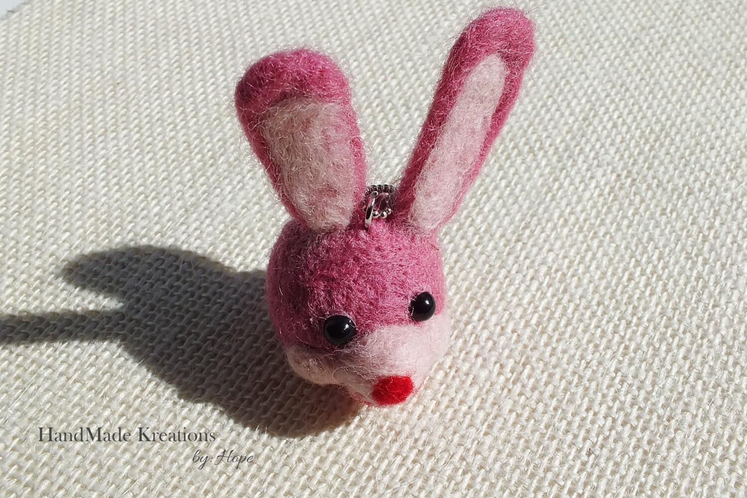 Felt Rabbit Cute Keychain Pink Bunny Key Ring Accessory