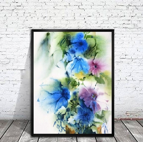 Giclee Print Flower Watercolor Print Original by NancyKnightArt