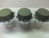 3 Olive Green Canning Jar Cover Bonnets/Jar Topper /Jar Lid Cover