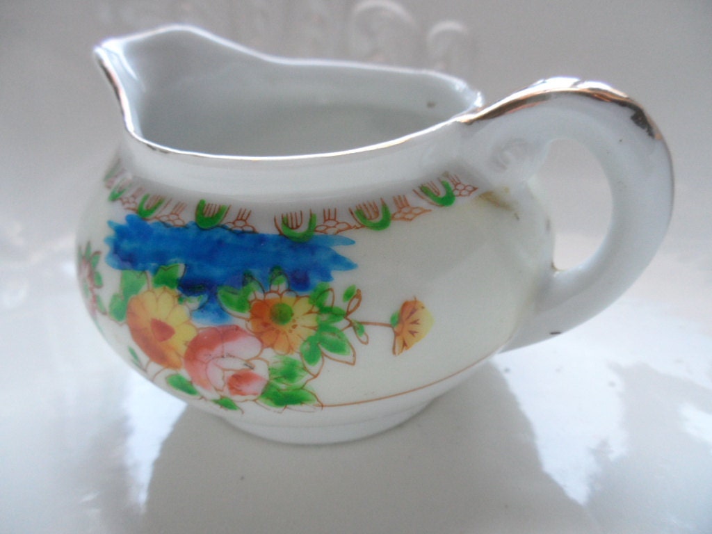 Petite Porcelain Creamer Made in Japan Gold Gilt in Fair