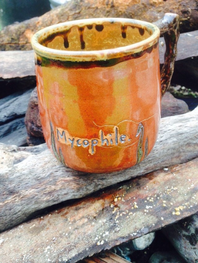 Ceramic Mushroom Mug with Branch Handle and by CBeCeramics on Etsy