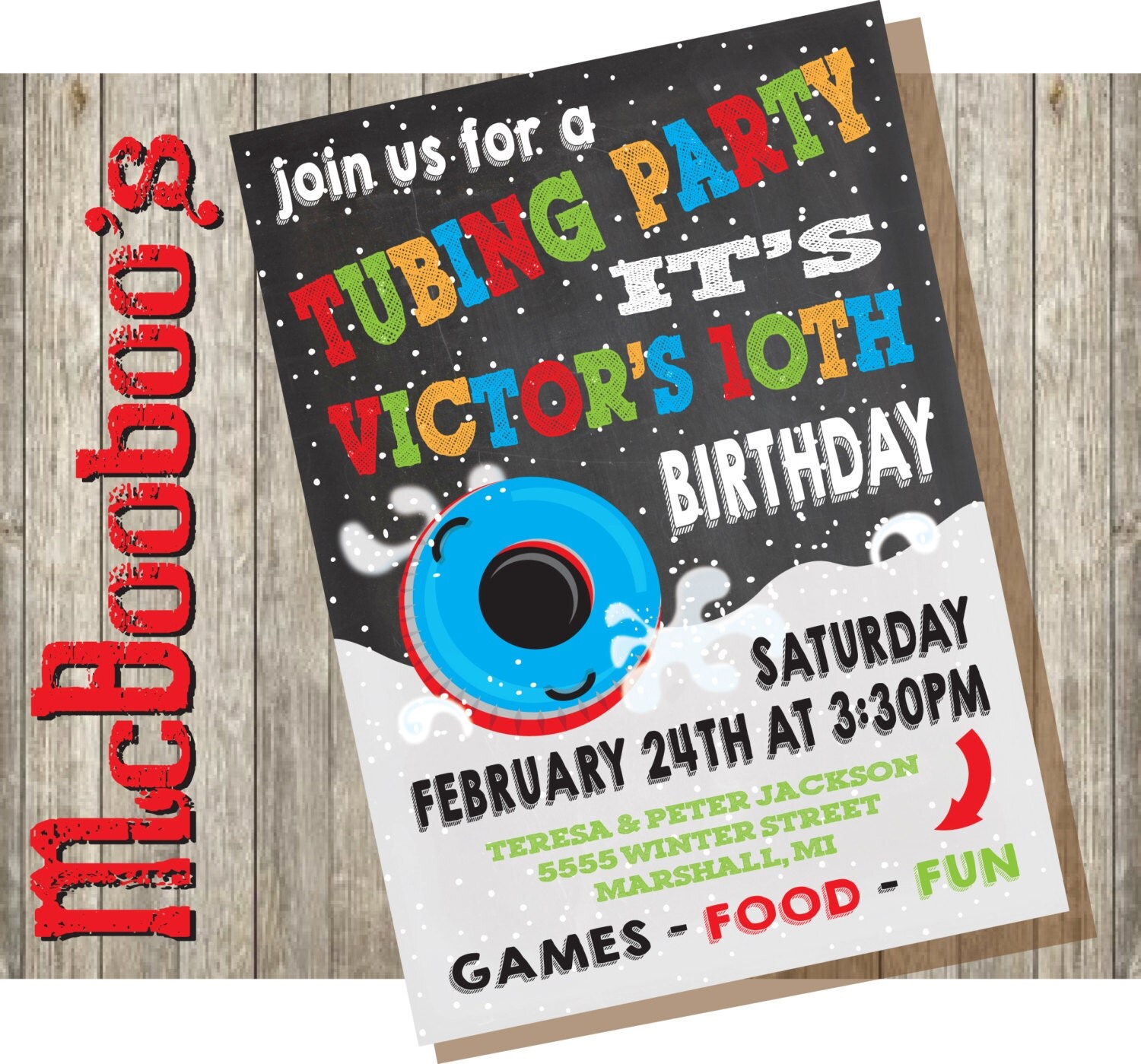 Sledding Birthday Party Invitations 10