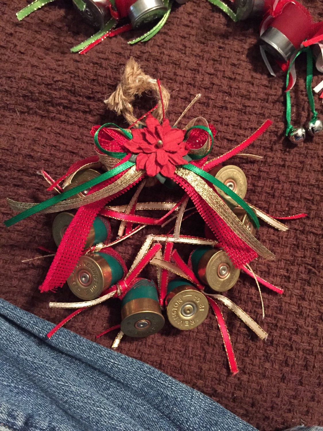 Poinsettia Shotgun shell ornament by CoreyBellsCrafts on Etsy