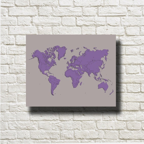 World Map Printable Instant Download Poster Wall Art Home
