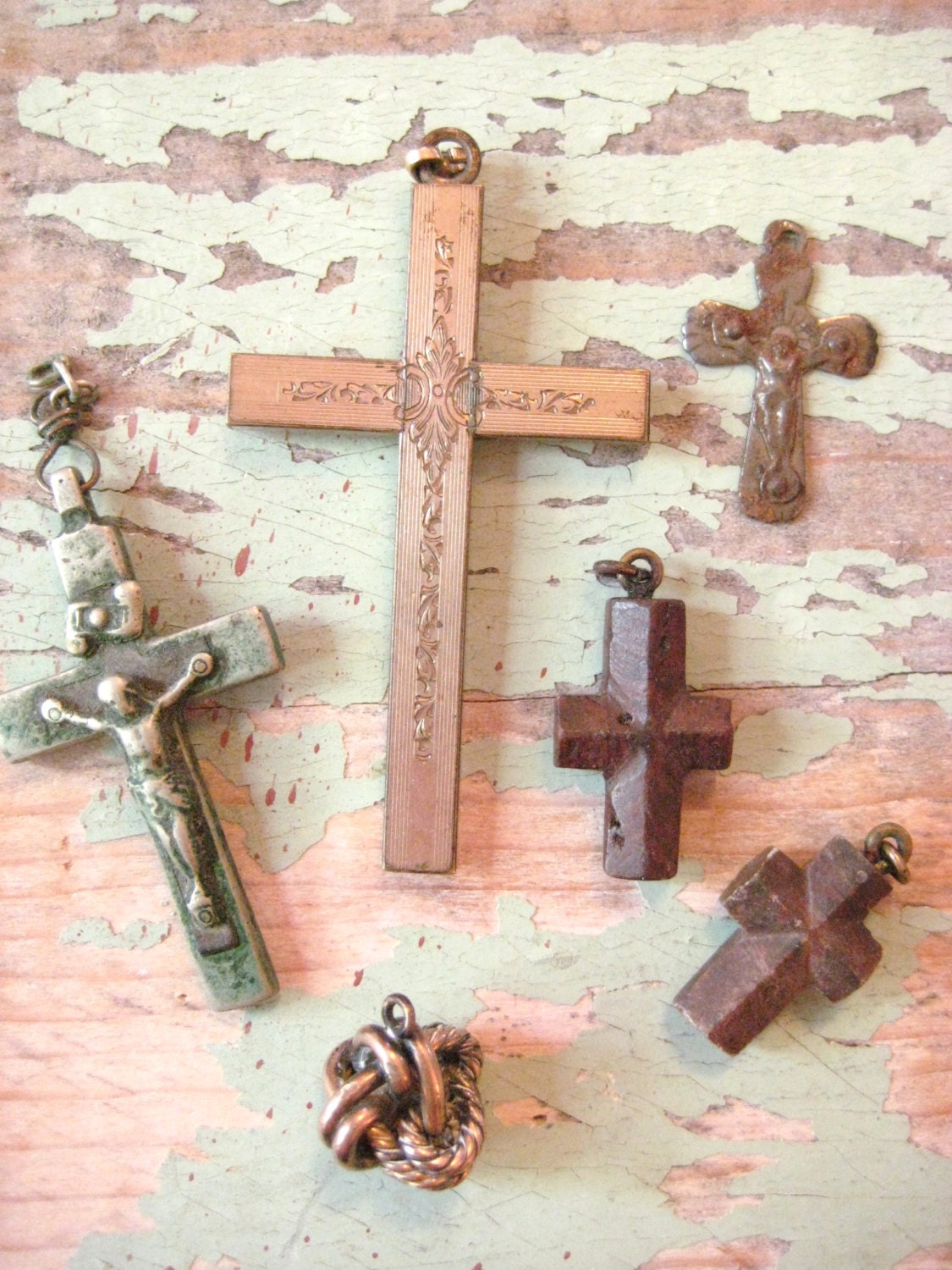 Antique Crosses lot. Fairy Stone Crosses by MysteryMisterAntique