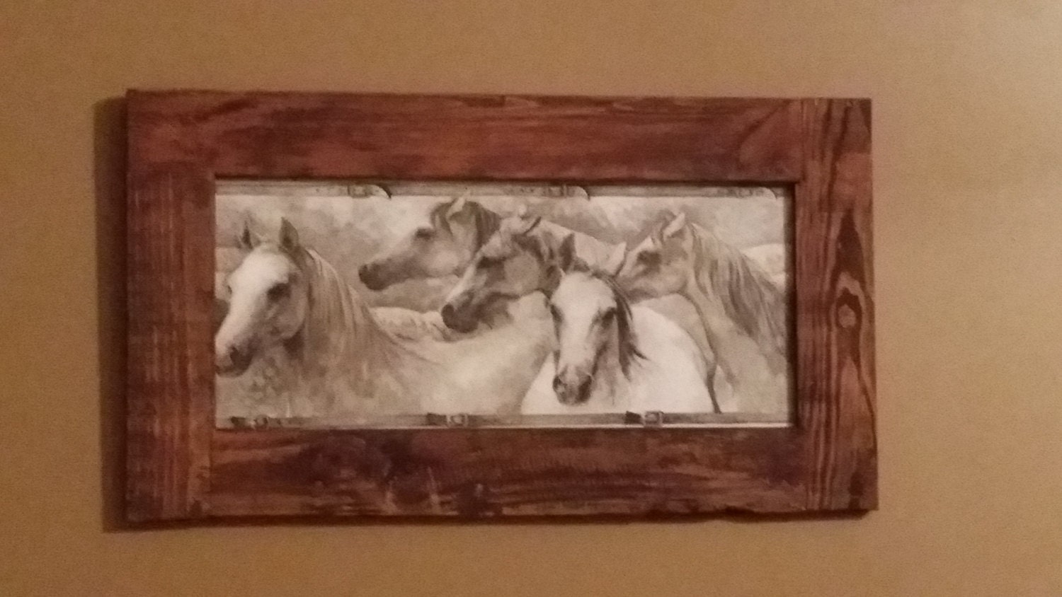Rustic Home Decor Horse Pic Rustic Wood Framed Horse Art