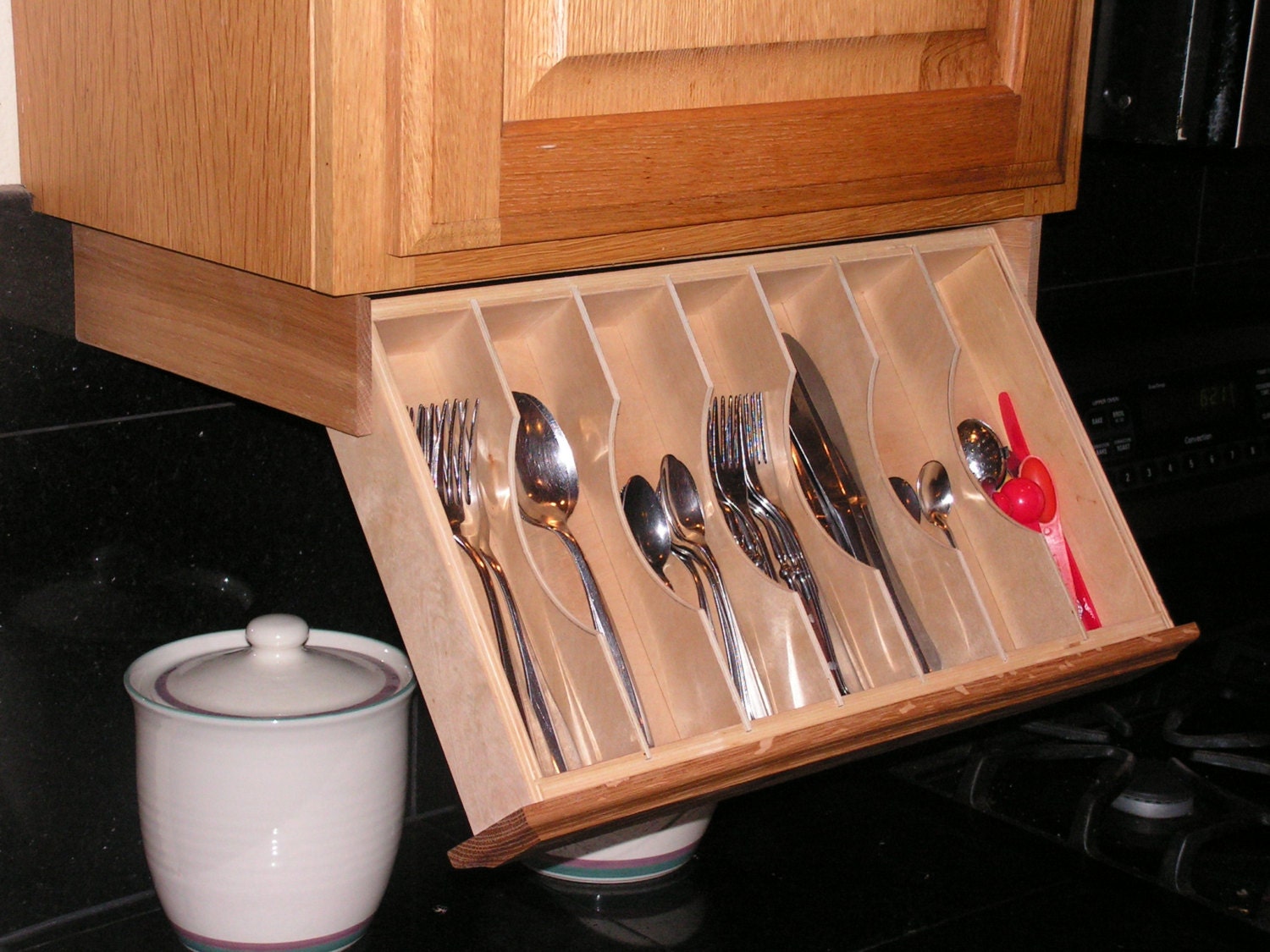 Under cabinet drawer Silverware Storage Flatware Organizer