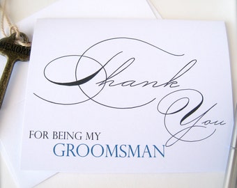 Groomsman thank you card, best man card, groom's party card, wedding thank you card, wedding party thank you, groomsmen thank you(ty1)