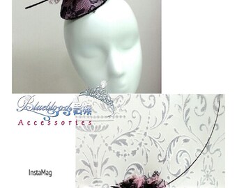 Pillbox Hat with Lace Flowers