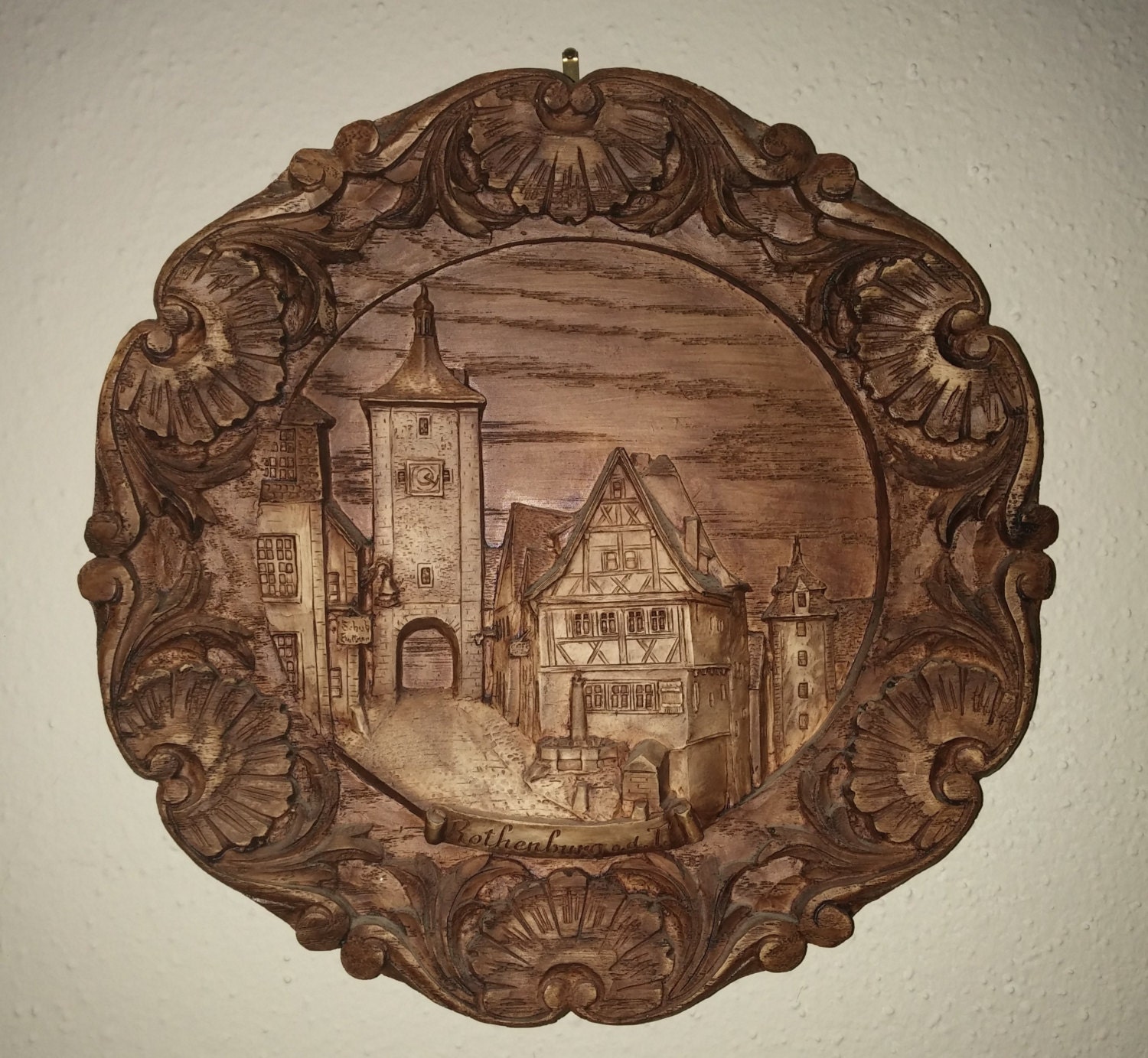 German Rothenburg o.d.t. Carved Wooden Resin 3D by FullestofHeart