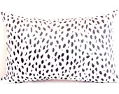 Dog print Lumbar â€“ 12x18 pillow cover â€“ Custom velvet dalmatian cushion cover â€“ Cheetah spot throw pillow sham â€“ Soft accent chair sofa toss