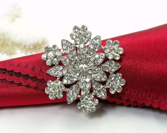 Crystal Rhinestone Brooch Crystal Rhinestone Brooch Napkin Rings Holders Clip Wedding Table Decorations Cake Decoration Wedding Brooches Pin