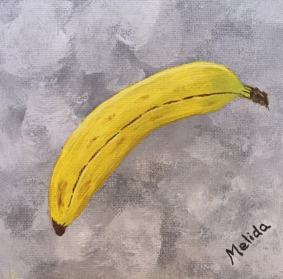 Banana Painting Banana Art Fruit Art Original By MelidasArt   Il 570xN.767890507 J461 