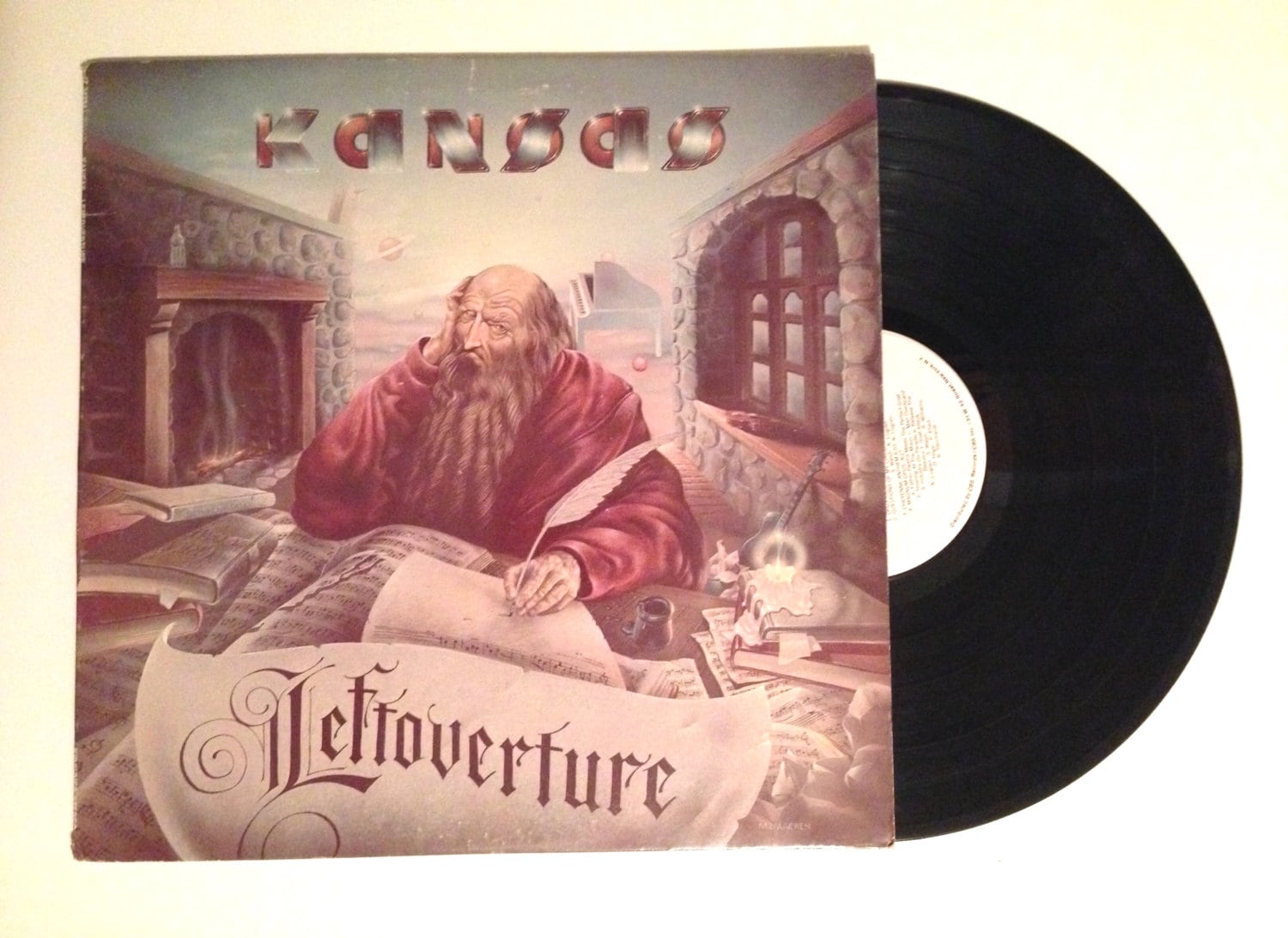LP Record Kansas Leftoverture Classic Rock by CharmCityRecords