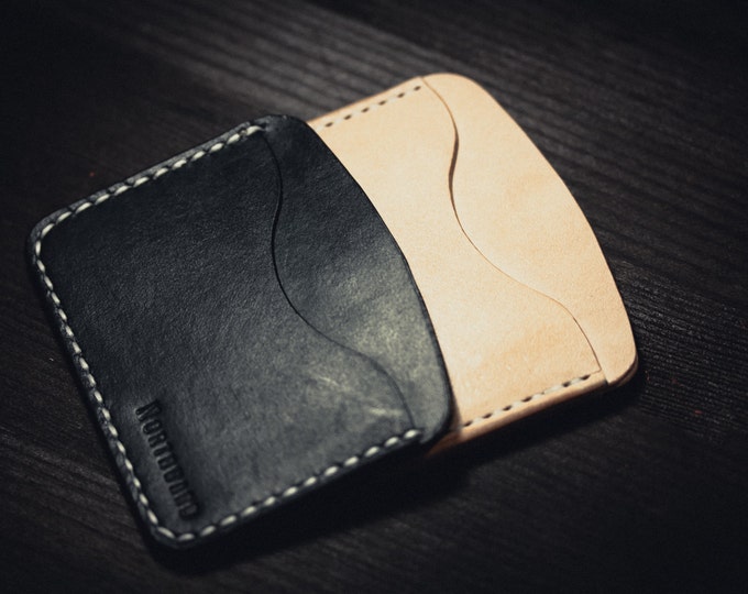 Hand Dyed Hermann Oak Leather Cardholder / Slim Wallet/ Card wallet/ Leather Card holder/Men's Leather Wallet /Leather wallet/Slim wallet
