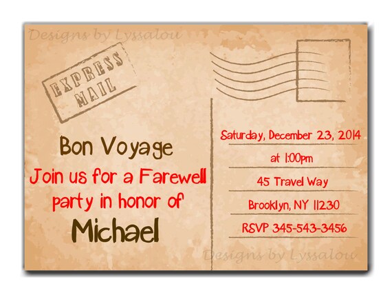 Bon Voyage Invitation Templates Free 8