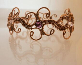 Audrey Bracelet (Elegant Copper Swarovski Crystal Bracelet)