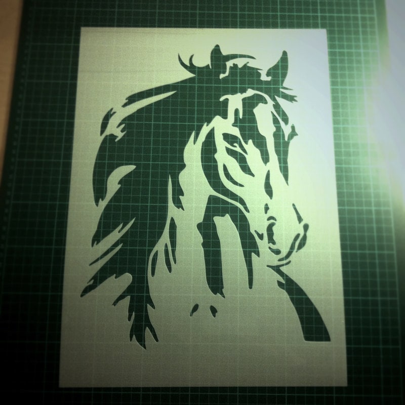 Horse Face reusable wall STENCIL for home interior by CreateCuts