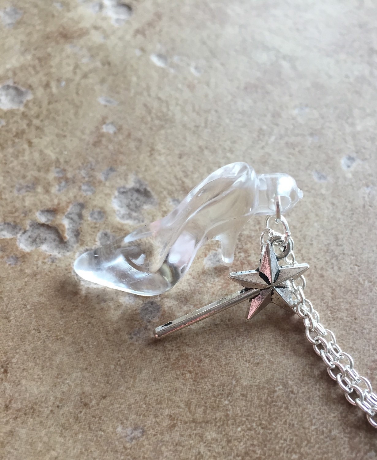 Cinderella glass slipper necklace inspired by by BilingualBunny