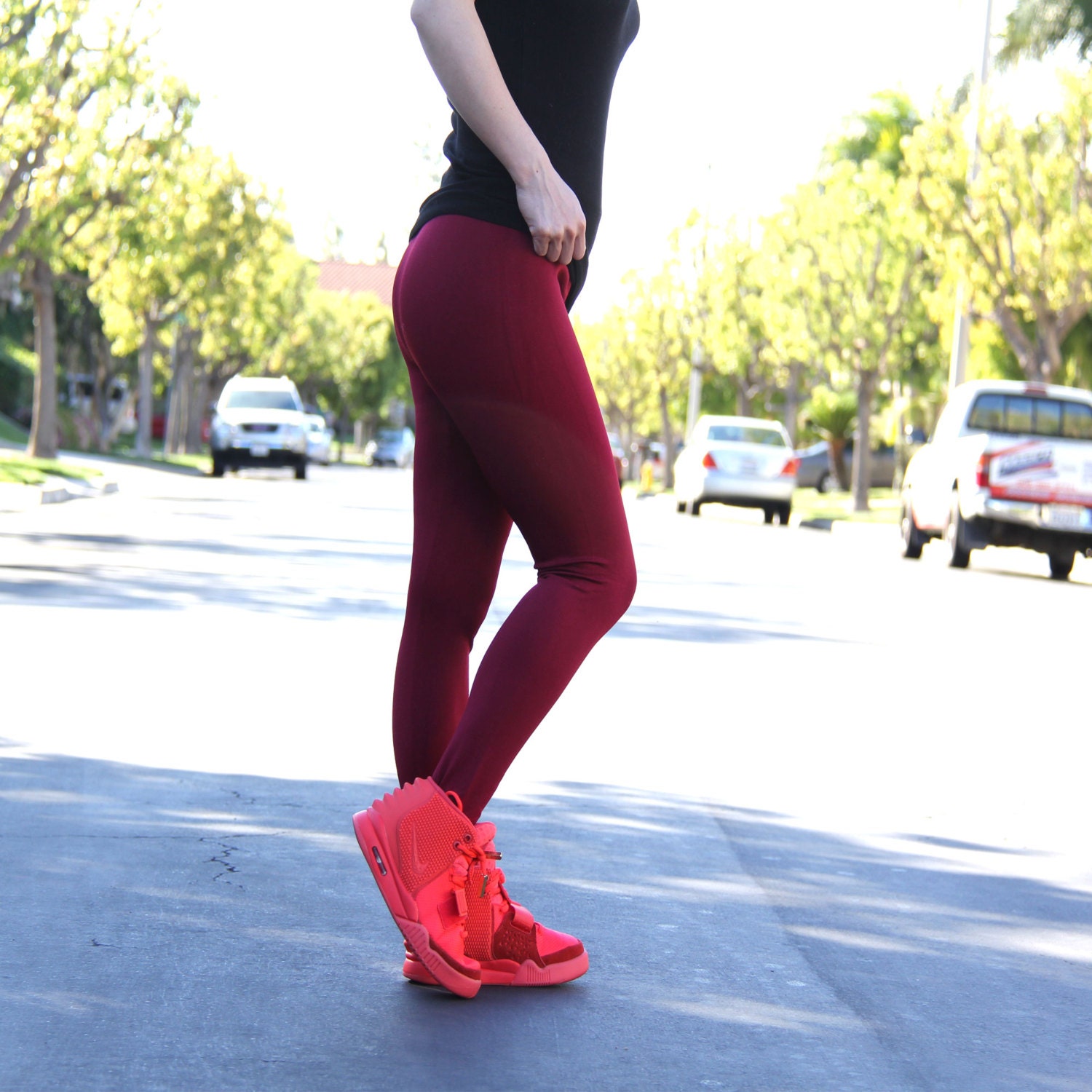 burgundy yoga pants