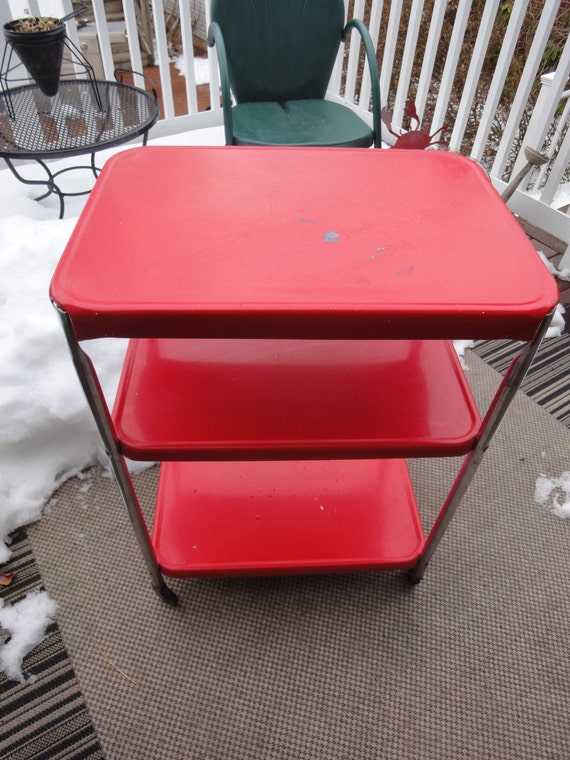 Cosco Retro Metal Red Kitchen Cart/Dining Cart/Industrial Red