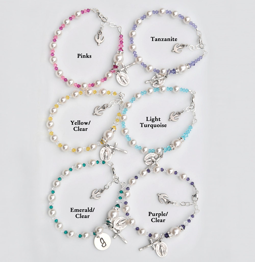 Personalized Rosary Bracelet for Girls Catholic Confirmation